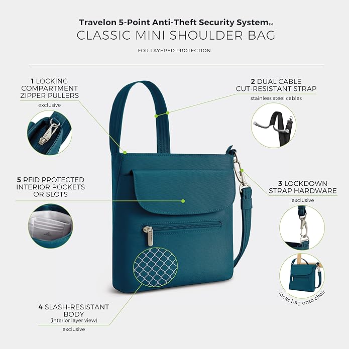 Travelon Anti-Theft Classic Mini Shoulder Bag