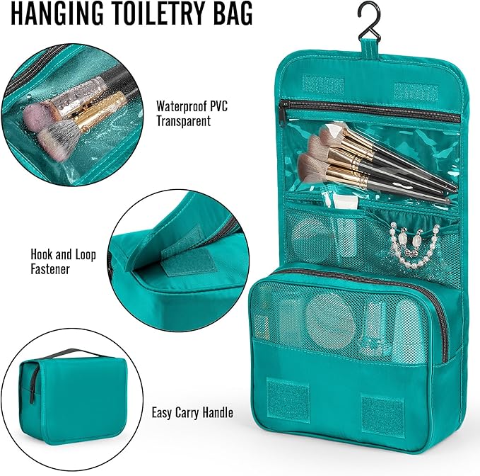 Veken 10 Set Packing Cubes for Toddler & Kids, Airplane Travel Essentials, Beach Vacation & Road Trip Suitcase Organizer Bags Set for Luggage, with Hanging Toiletry & Shoe Bag