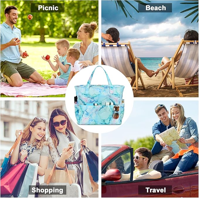 LEDAOU Beach Bag Waterproof Sandproof Women Beach Tote Pool Bag with Zipper for Swim Gym Grocery Travel with Wet Pocket | Sandproof, with Zipper, for Gym, Grocery, Travel, with Wet Pocket