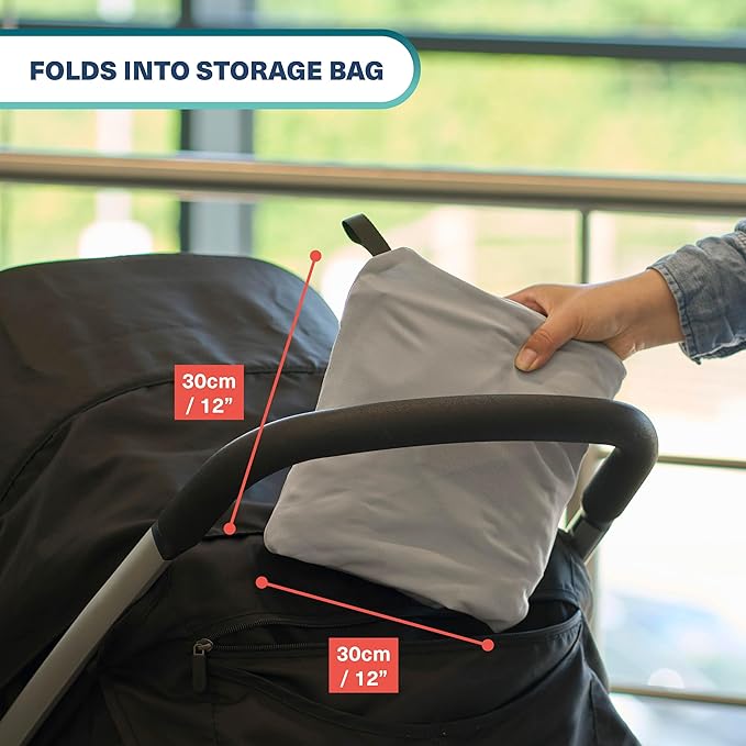 Bramble 45" Stroller Travel Bag for Airplane - Drawstring Closure, ID, Padded Adjustable Strap - Gate Check Stroller Bag for Airplane Travel essentials - Grey
