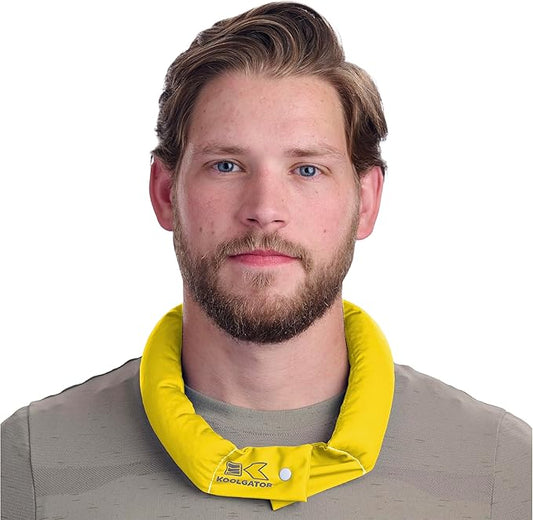 KOOLGATOR Evaporative Cooling Neck Wrap – Reusable Neck Cooler with Long Lasting Relief During Hot Weather Activities, Sports, & Outdoor Work, Bright Yellow, 1 Pack