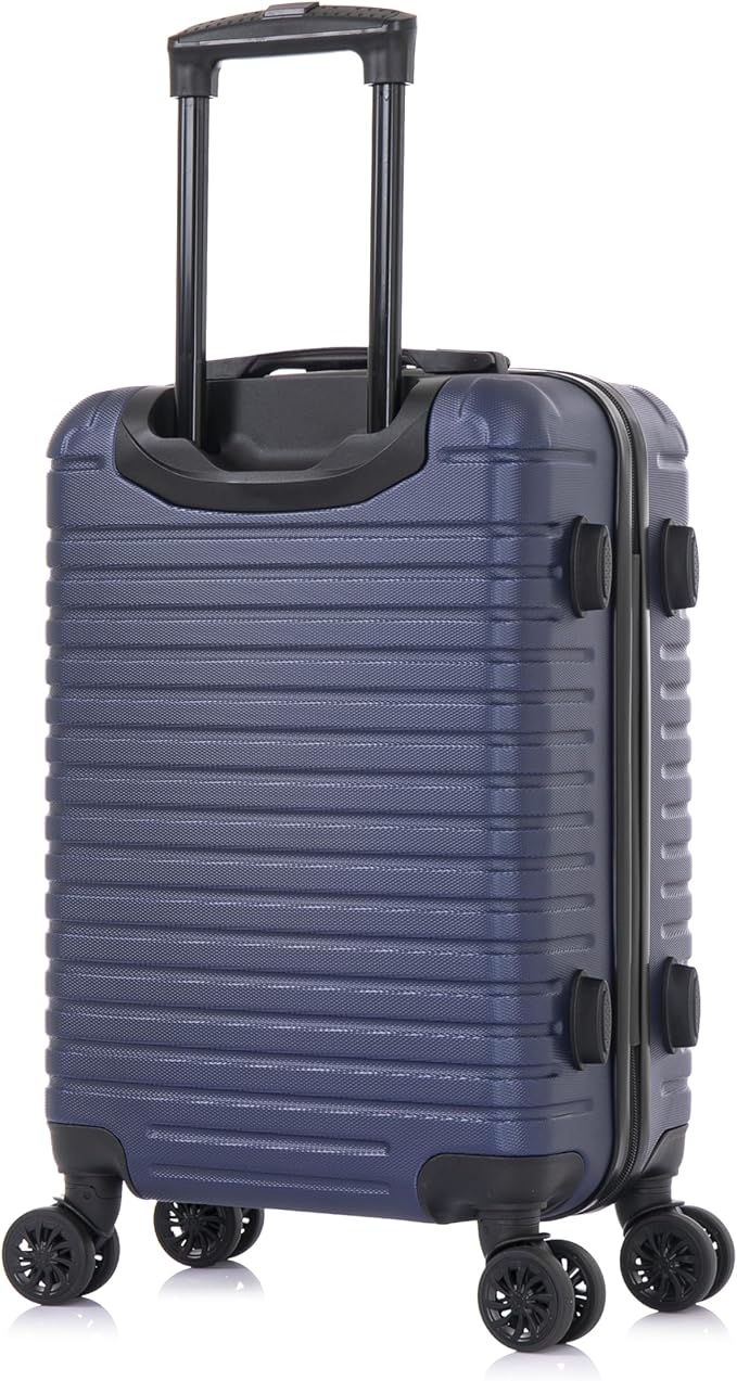 InUSA DEEP Luggage with GEL Handle | Spacious Traveling Suitcases, Travel Suitcase with Dual Spinner Wheels and Studs | 20 Inch Carry On Hardside Luggage | Blue
