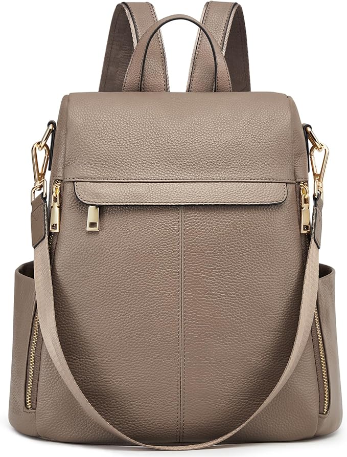 Kattee Women's Anti-Theft Backpack Purse Genuine Leather Shoulder Bag Fashion Ladies Satchel Bags