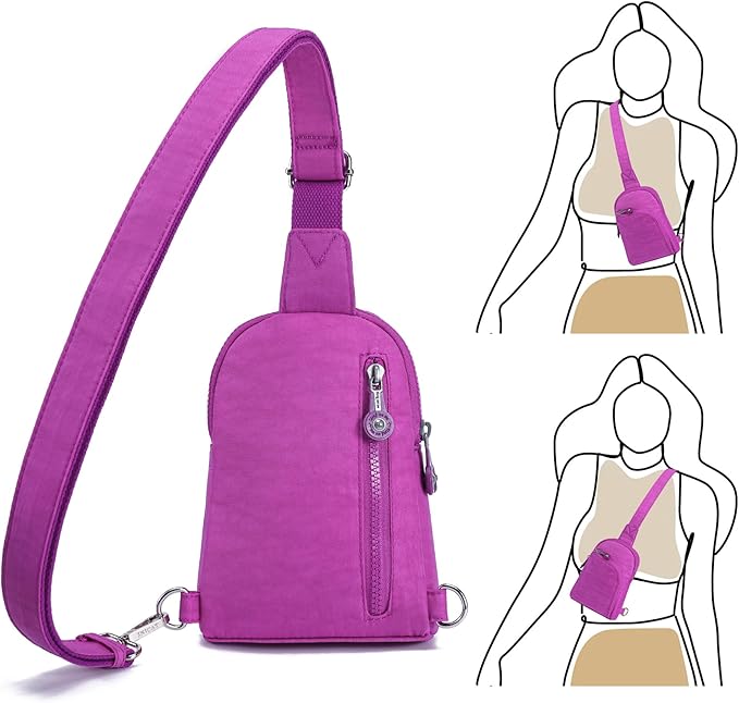 Haytijoe RFID Anti-Theft Sling Bag for Women, Small Crossbody Travel Purse with Locking Zippers, Lightweight Everyday Bag