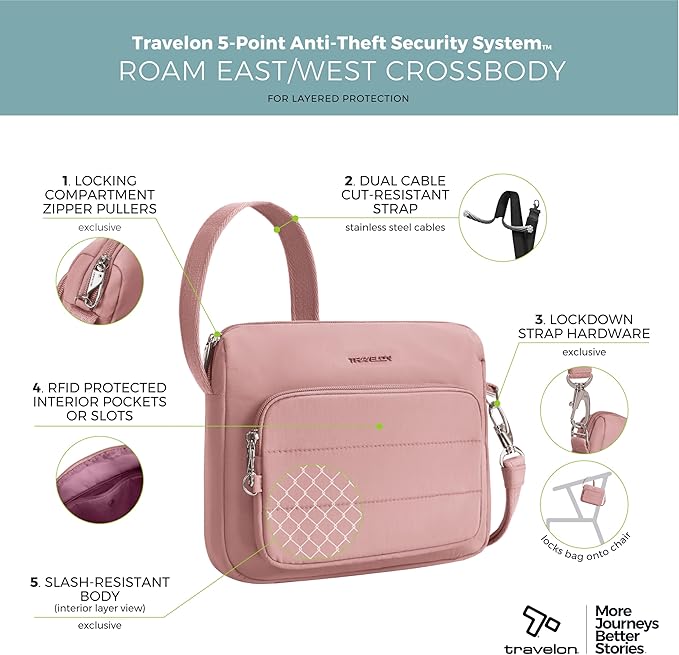 Travelon Unisex Adult Travelon Anti-theft Roam East/West Crossbody