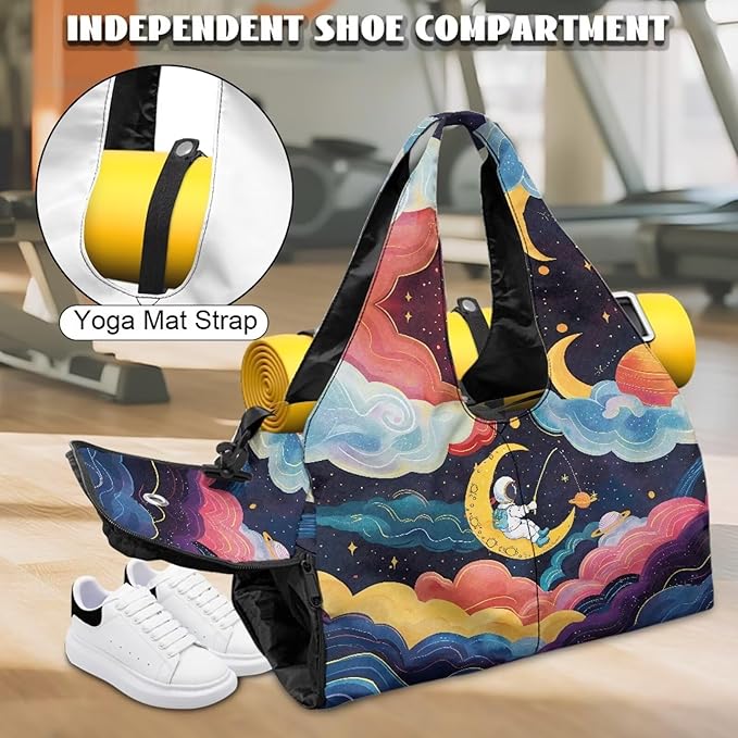 Workout Bag for Men Waterproof Gym Duffle Bag with Wet Pocket, Shoes Compartment Small Duffle Bag Lightweight Breathable Overnight Bag