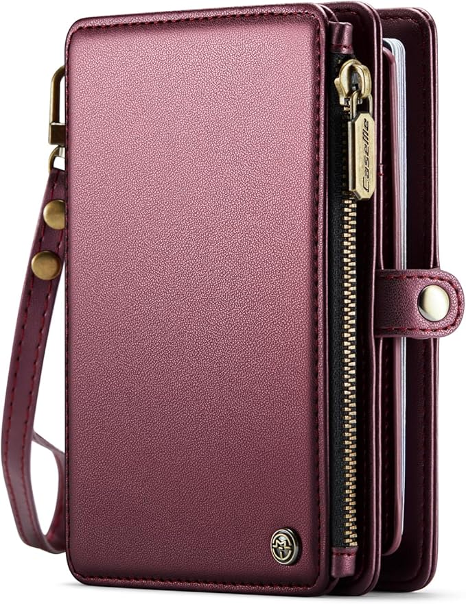 ASAPDOS Passport Holder Wallet Case Wallet for Men Women Wine Red