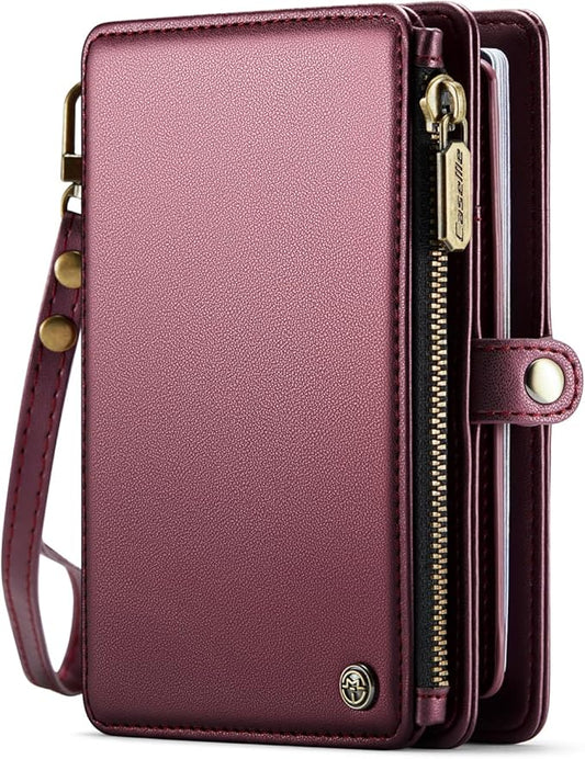 ASAPDOS Passport Holder Wallet Case Wallet for Men Women Wine Red