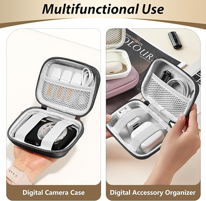 Digital Camera Case for CAMKORY, KODAK PIXPRO FZ45/FZ55, Canon IXUS 285 HS, Lecran, Small Travel Compact Camera Holder with Mesh Pocket for Accessories SD Card (Black)