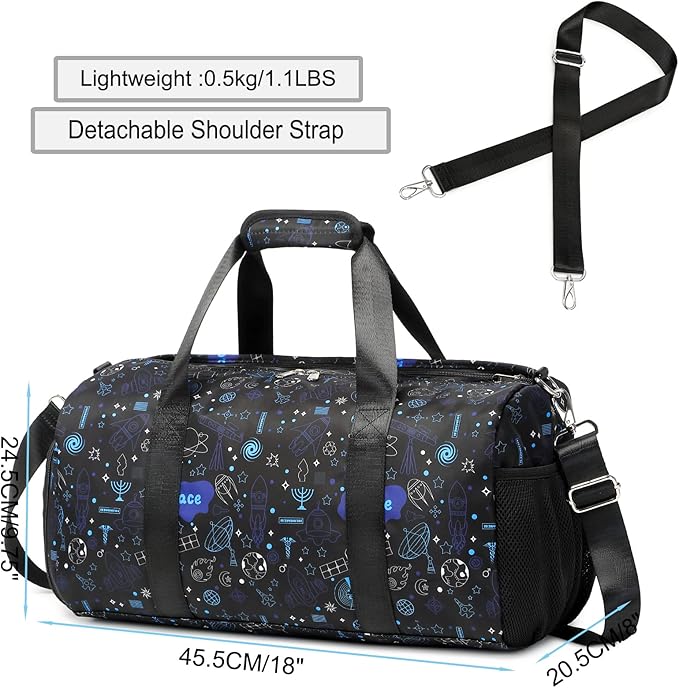Dance Bags for Teens - Duffle Overnight Sports Gymnastics Gym Weekender Travel Carry On Bag with Shoe Compartment for Teen Boys