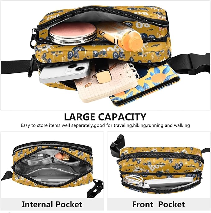 Funny Trunk Car Fanny Pack for Women Men Water Resistant Fashion Waist Packs with Adjustable Strap Belt Bag for Travel Workout Jogging Hiking 21219363