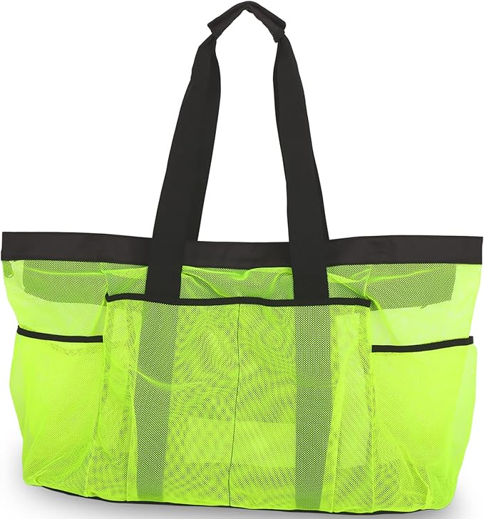 Extra Large Beach Bag Mesh Tote with Zipper and Pockets Ideal for Your Family Cruise/Beach Vacation Essentials | Extra Large, with Zipper, and Pockets