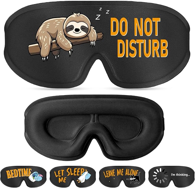 Funny 3D Zero Pressure Sleep Eye Mask for Men Women Side Sleeper, Adjustable Blackout Soft Breathable Eye Masks for Travel Nap Night Sleep, Humorous Gift Stocking Stuffers (DO NOT Disturb)