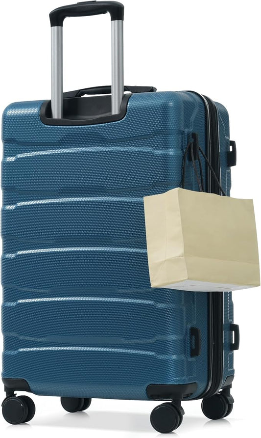 Merax 24 Inch Checked Luggage, Expandable Hardshell Suitcase with Spinner Wheels TSA Lock, Lightweight Scratch-Resistant ABS for Business Travel, Weekend Trips, Long Vacations