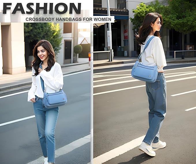 Casual Crossbody Bag with Anti Theft Pocket - Women Lightweight Water-Resistant Purse Bag