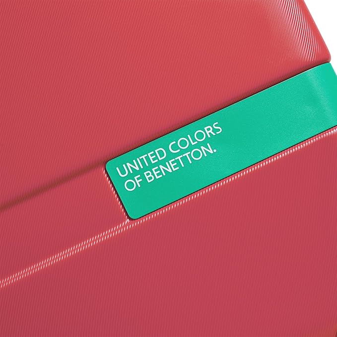 United Colors of Benetton Now! Hardside Luggage with Spinner Wheels, Red, Checked-Large 27 Inch