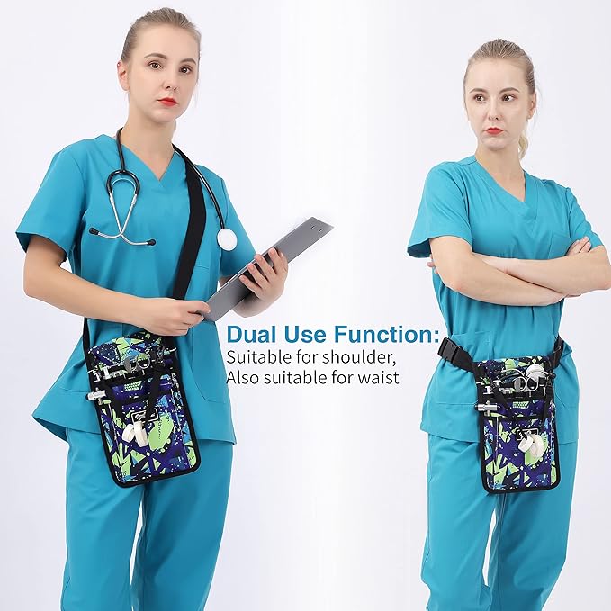 Nurse Fanny Pack for Work,Kit Practical Waist Bag for Nurses,Fanny Pack for Basics,Nurse Utility Belt Organizer Bag (M-Color23MC)