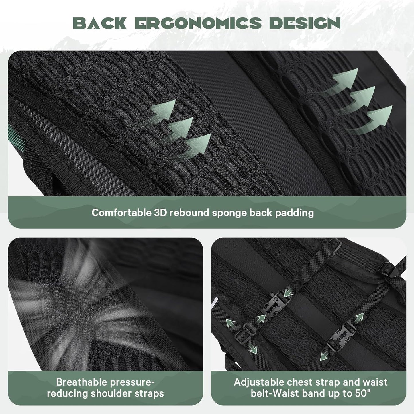 Maelstrom Hydration Hiking Backpack with 2L/3L Water Bladder, High Flow Bite Valve Camping Daypack Lightweight