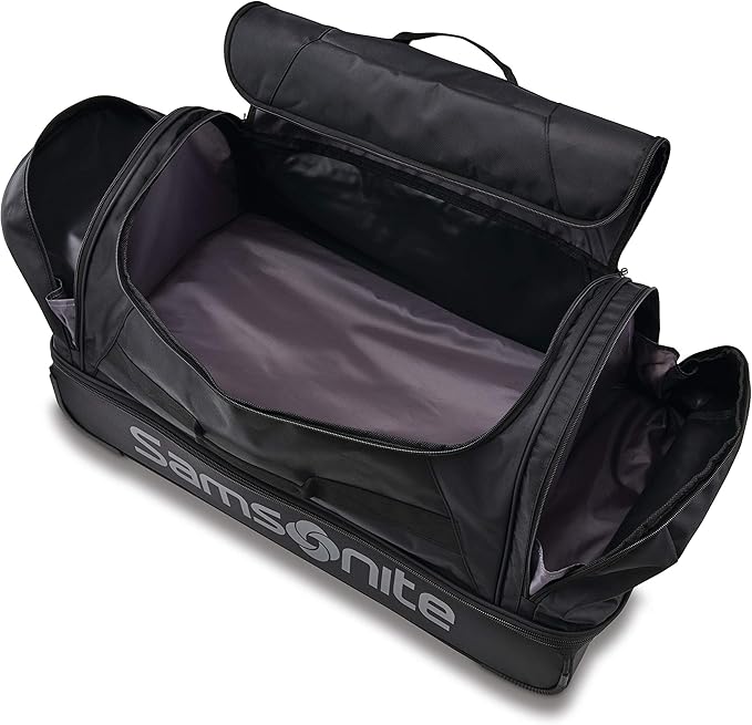 Samsonite Andante 2 Wheeled Duffel Bag – 22-Inch Durable Rolling Luggage with Inline Skate Wheels, Push-Button Handle & Spacious Compartments – Travel-Friendly and Lightweight - All Black