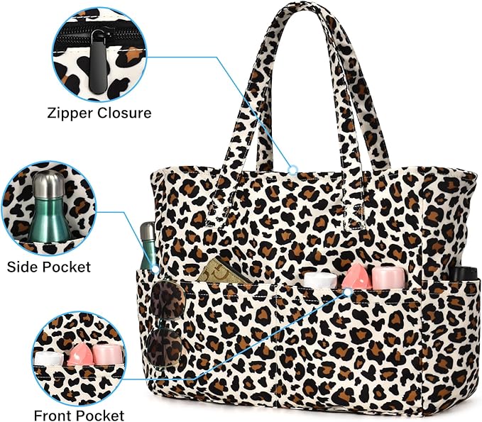 oscaurt Beach Bags for Women Large Waterproof Sandproof Beach Tote Swim Pool Bag with Zipper for Travel Vacation Essentials