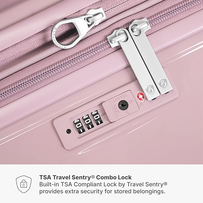 Traveler's Choice Edinburgh II Hardside Spinner Luggage, TSA Lock, Pink, 3 Piece Set (21/25/29)