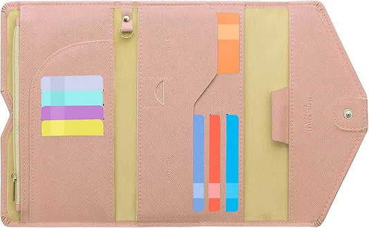ZOPPEN Mulit-purpose Rfid Blocking Passport Holder Travel Wallet (Ver.4) Passport and Vaccine Card Holder ComboTri-fold Document Organizer Travel Essentials