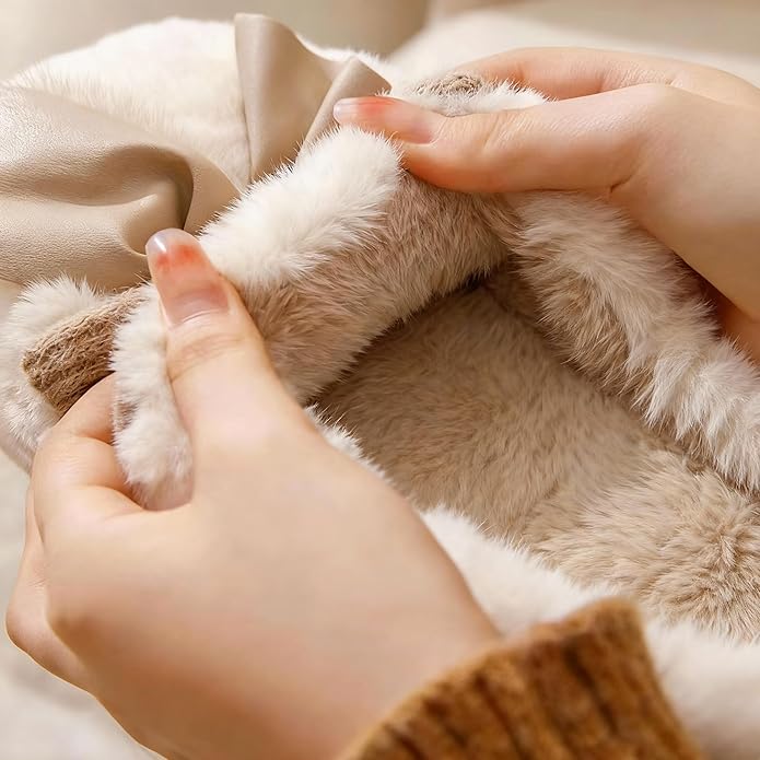 Cute Bow Slippers for Women, Womens Fuzzy Fluffy Cozy Indoor Outdoor House Slippers