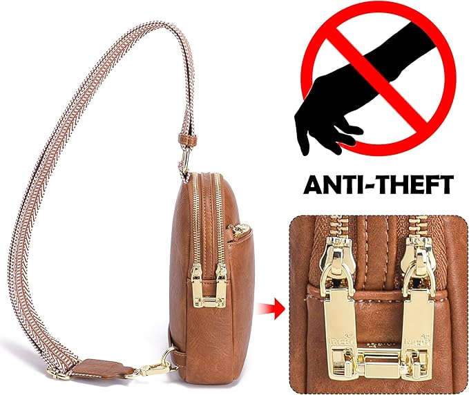 Haytijoe RFID Anti-Theft Sling Bag for Women, Small Crossbody Travel Purse with Locking Zippers, Lightweight Everyday Bag
