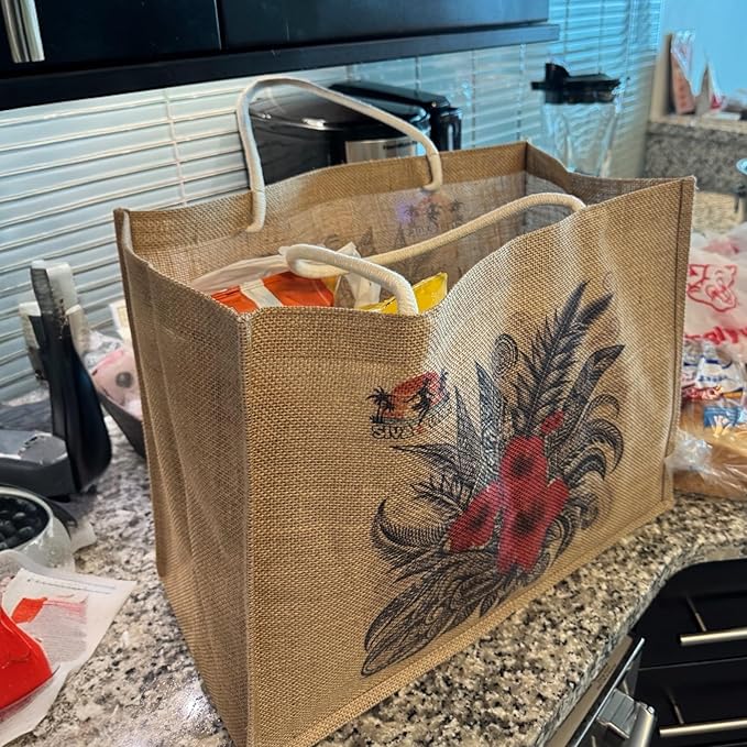 XL Jute Beach Bag – Oversized Summer Tote for Festivals, Vacations & Everyday Use | Eco-Friendly Reusable Bag