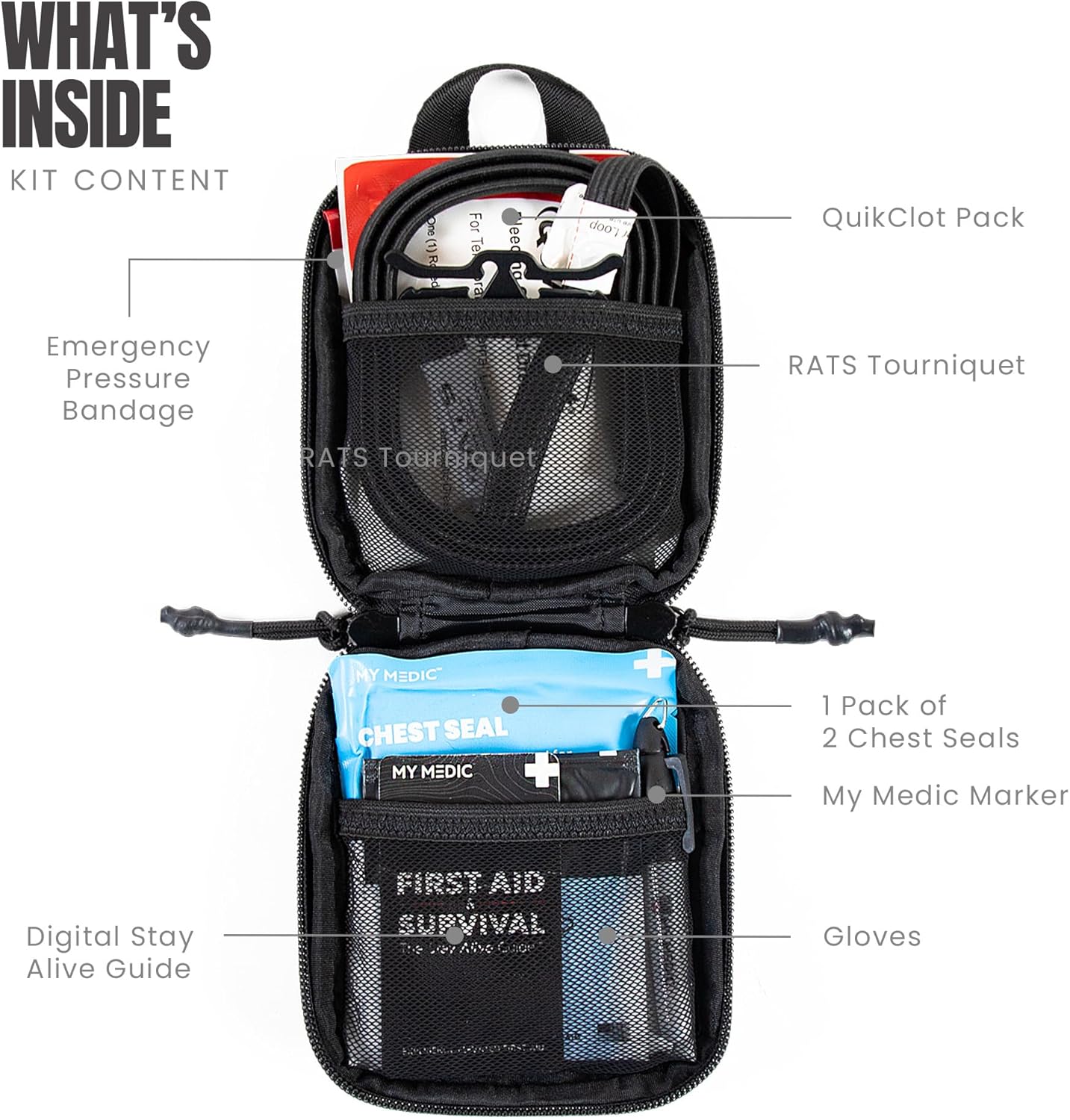 MY MEDIC Everyday Carry First Aid Kit - Emergency Survival Essentials, Medical Supplies & Accessories Bag for Travel Car, Home, Boat, Camper or Backpack - Coyote