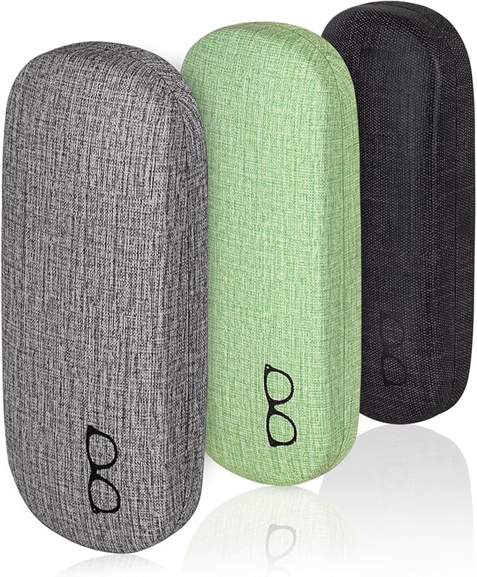 RayLove 3-Pack Hard Shell Eyeglasses Case Large Reading Glasses Hard Case