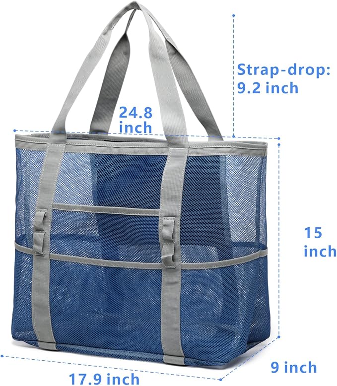 F-color Mesh Beach Bag Family - Large Tote Bag for Cruise Pool Toys Beach Vacation Essentials