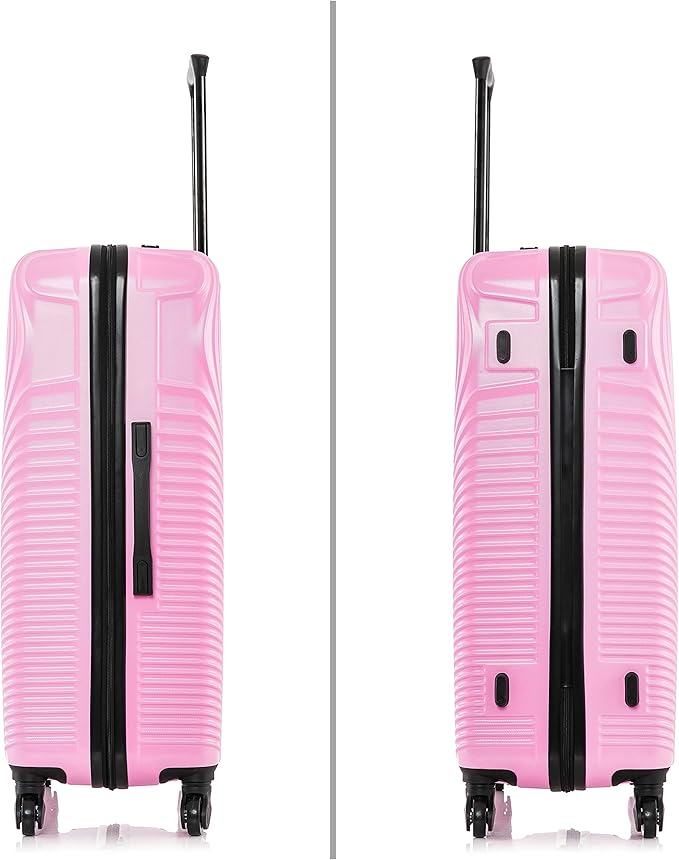 DUKAP INCEPTION Luggage with Spinner Wheels | Durable Lightweight Hardshell Suitcase,Travel Sets with Handle and Trolley | (20in, 24in, 28in) 3 Piece Luggage Set | Pink
