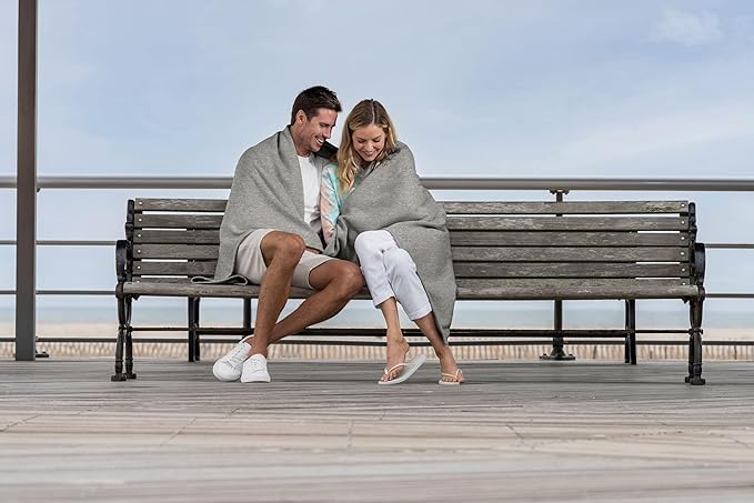 MV Sport Lightweight Sweatshirt Blanket Throw – Warm & Cozy, Breathable Oversized Fleece Knit, Couch, Bed, Travel, Cold Nights, and Outdoors – Soft Light Weight Blanket 54" x 84" Graphite