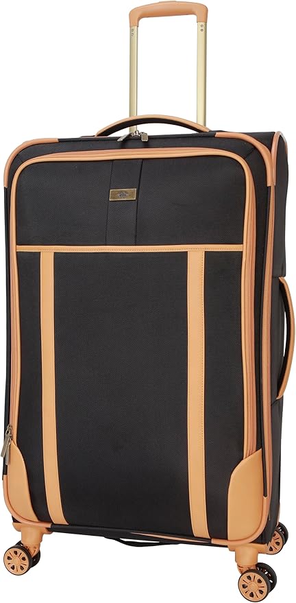Dockers Seahorse Softside Expandable 8-Wheel Spinner Travel Checked Luggage, 28-Inch, Black