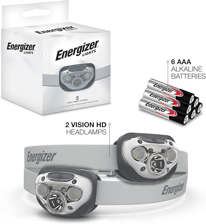 Energizer LED Headlamp PRO,IPX4 Water Resistant Headlamps,High-Performance Head Light for Outdoors,Camping,Running,Storm,Survival LED Light for Emergencies (Batteries Included),(Pack of 8)