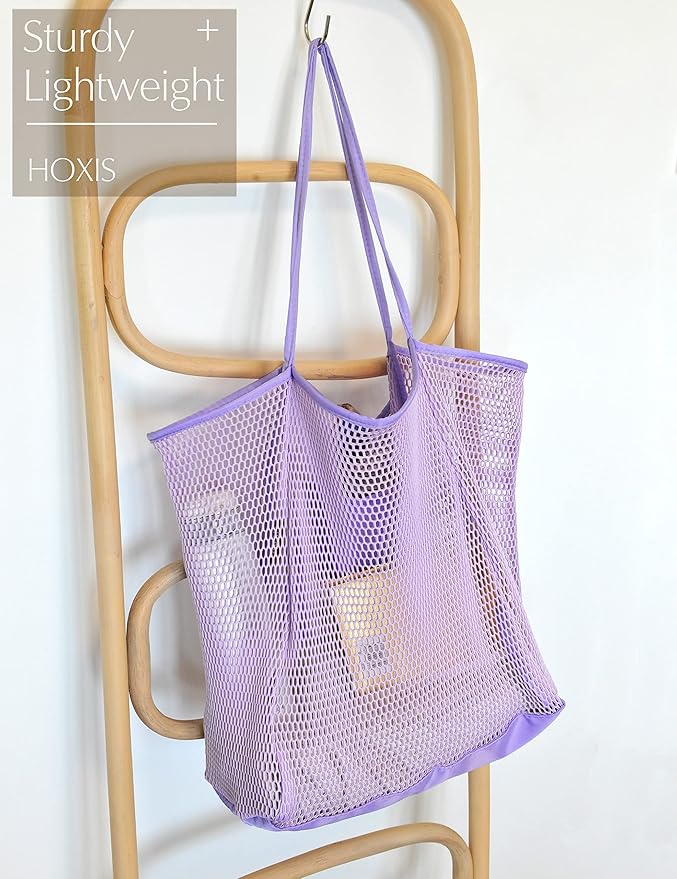 HOXIS Mesh Beach Tote Womens Shoulder Handbag