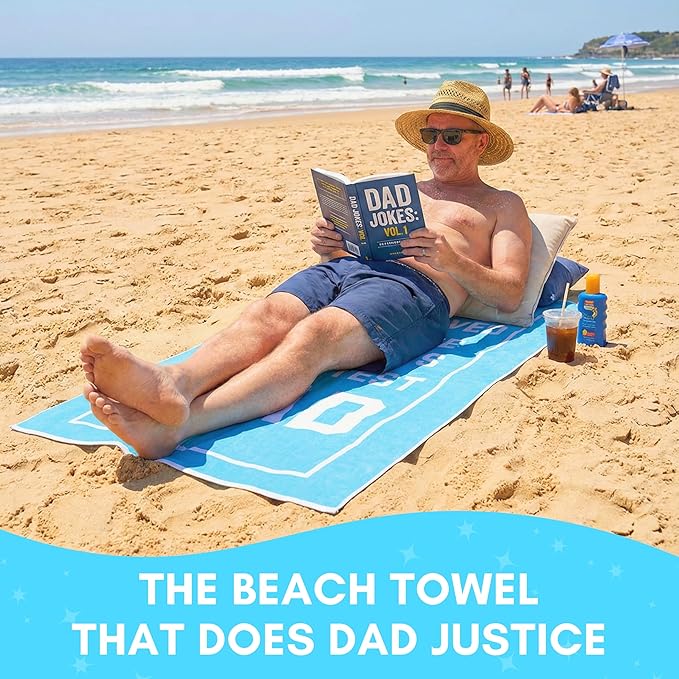 Dad Beach Towel - Best Ever from Daughter Son - Large Microfiber Sand Free Pool Accessories for Men - Unique Birthday Present - Travel Vacation Essentials - 60x30 Turquoise