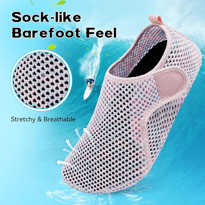 Scurtain Barefoot Water Shoes for Women Men Beach Swim Aqua Socks Summer Quick-Dry Sandals Slippers