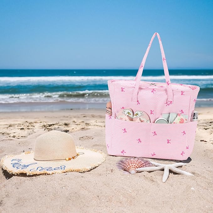 Bluboon Beach Bags for Women, Large Waterproof Tote Bag With Wet Compartment for Pool Weekender Travel Gym