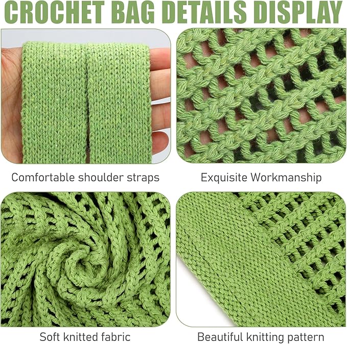 hatisan Crochet Bags for Women - Summer Beach Tote, Aesthetic Hippie Knit Bag