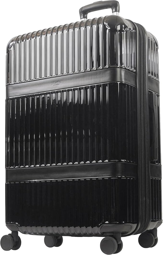 Martha Stewart The Bedford 30 Inch Rolling Luggage, Hardshell Suitcase with Spinner Wheels, Black