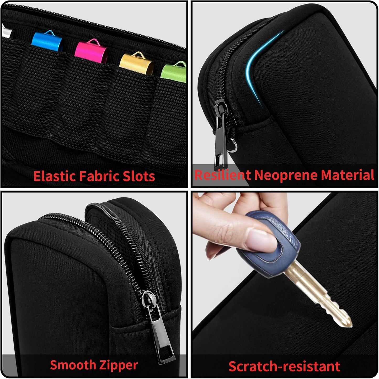 ABLAZE Flash Drive Case 20 Slots for USB Storage, USB Holder Storage Bag with Label, Electronic Accessories Organizer for Thumb Drive (Black)