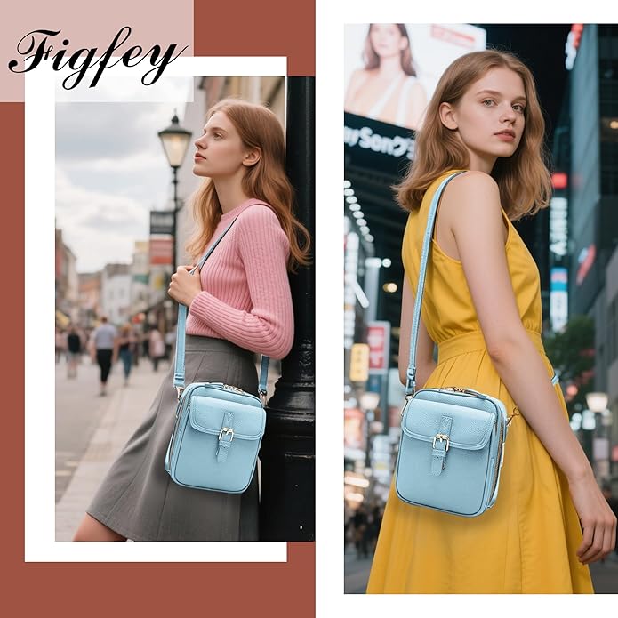 Leather Crossbody Bags for Women Travel Small Crossbody Purse Anti Theft Waterproof Bum Bag with Built in Wallet
