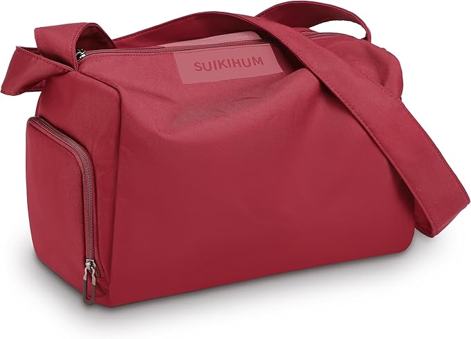 Women's Mini Gym Bag Crossbody, Everyday Sling Duffel with Shoe Compartment & Wet Pocket, Water-Resistant Travel Bag, Wine Red