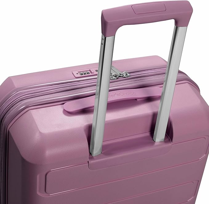 Traveler's Choice Pagosa Hardshell Expandable Luggage with Spinner Wheels, Mauve, 3-Piece Set (22/26/30)