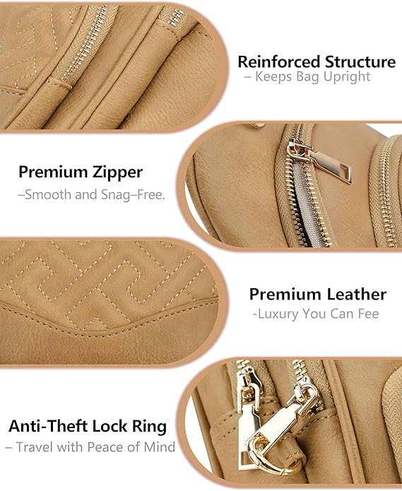 Anti Theft Crossbody Bags for Women, RFID Vegan Leather Sling Purse, Travel Chest Bag & Fanny Pack