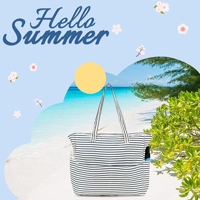Bluboon Beach Bags for Women, Large Waterproof Tote Bag With Wet Compartment for Pool Weekender Travel Gym