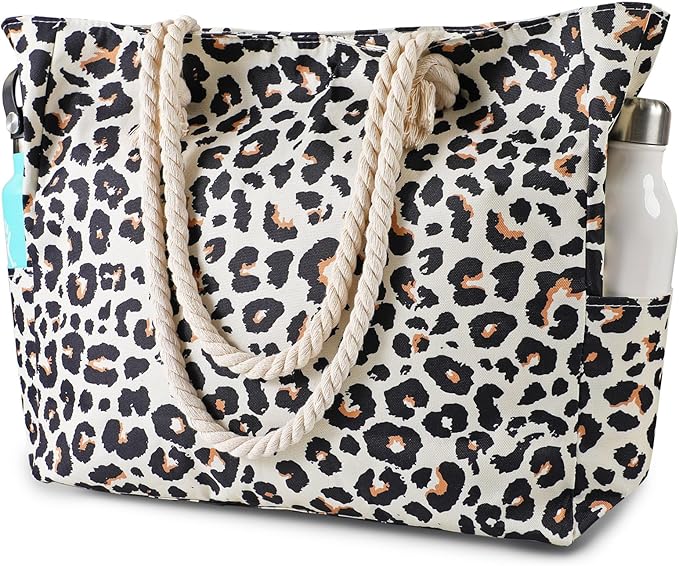 Clothirily Beach Bag for Women - Large Beach Tote Bag, Waterproof Sandproof Beach Bag with Zipper, Large Swim Pool Beach Tote