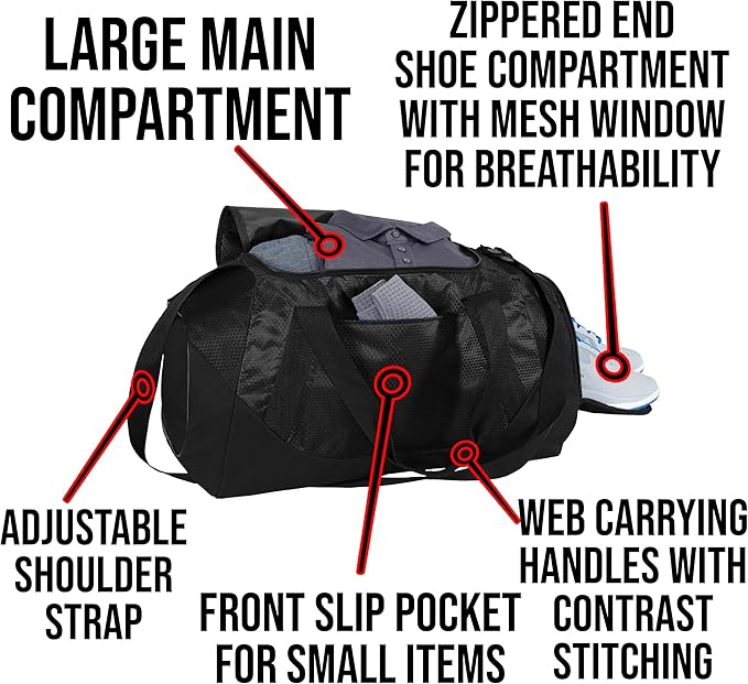 Personalized Duffel Bag with Custom Text or Logo – Large Sports & Travel Gym Bag – Customizable Team, Sport, Fitness, or Corporate Logo Bag (Black/Black)